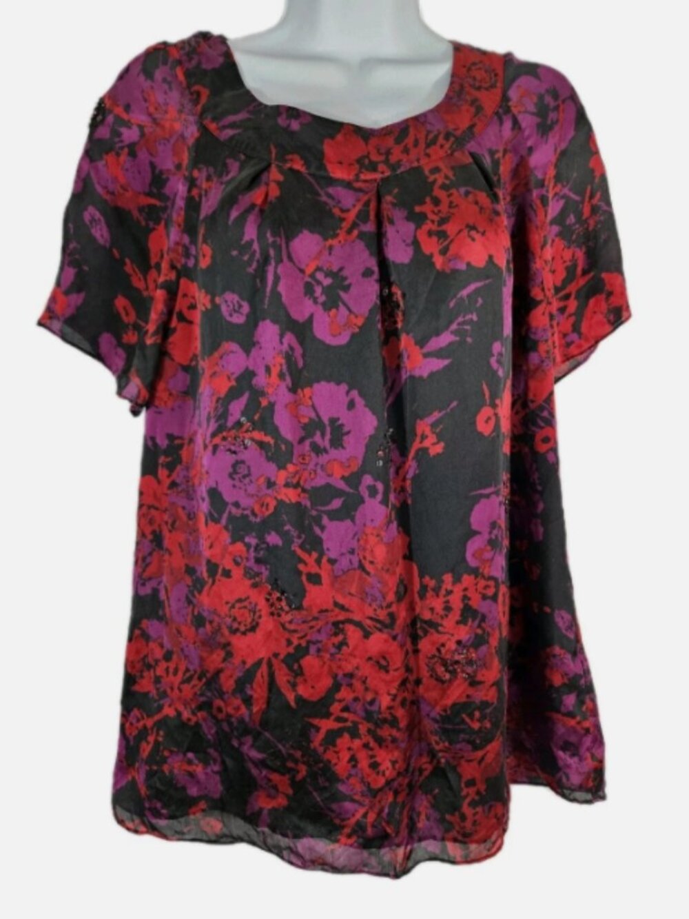🌸 Alfani Floral Silk Blend Blouse / Tunic - Size 24W (3X) 🌸